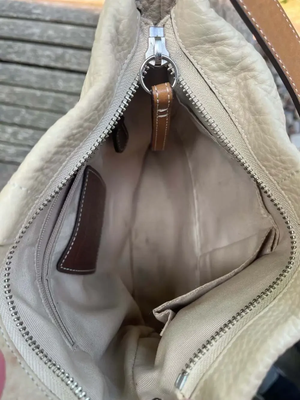 VTG Y2K Coach Soho Hobo 3769 Pebbled Leather Beige Brown Shoulder Purse